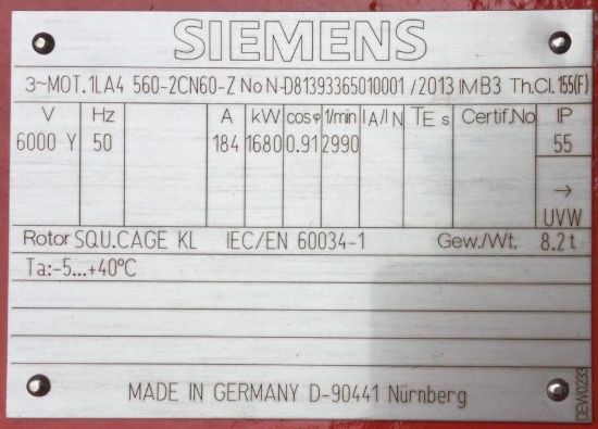 Picture of Siemens 1LA4560-2CN60-Z